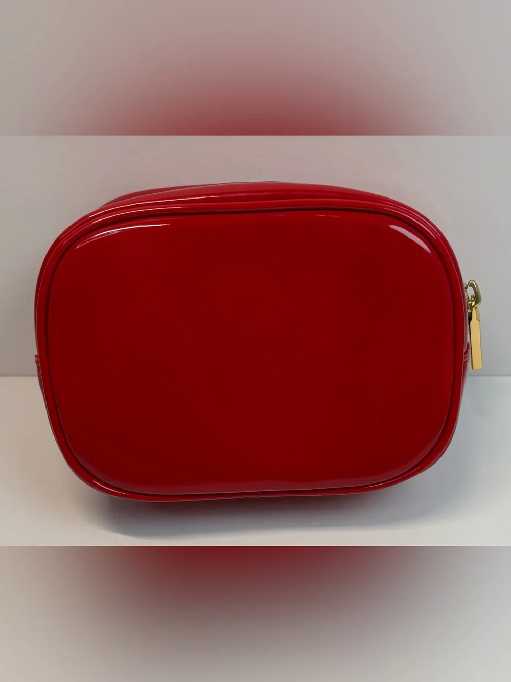 Tory Burch Red Patent Logo Pouch Cosmetic Case
